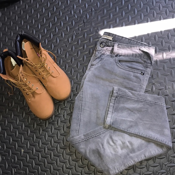 Free People Grey Corduroy Jean pants Size 26 - Picture 6 of 10